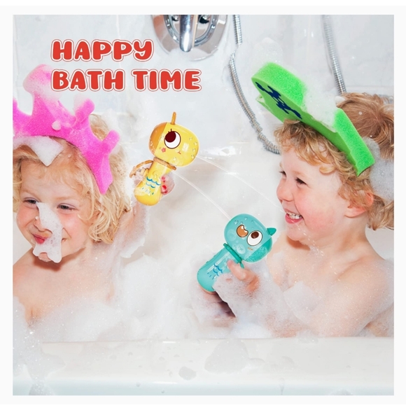 Bathtub Toys Duck & Elephant with Suction Cups + 2 Water Guns- 4 pack - Picture 2 of 14